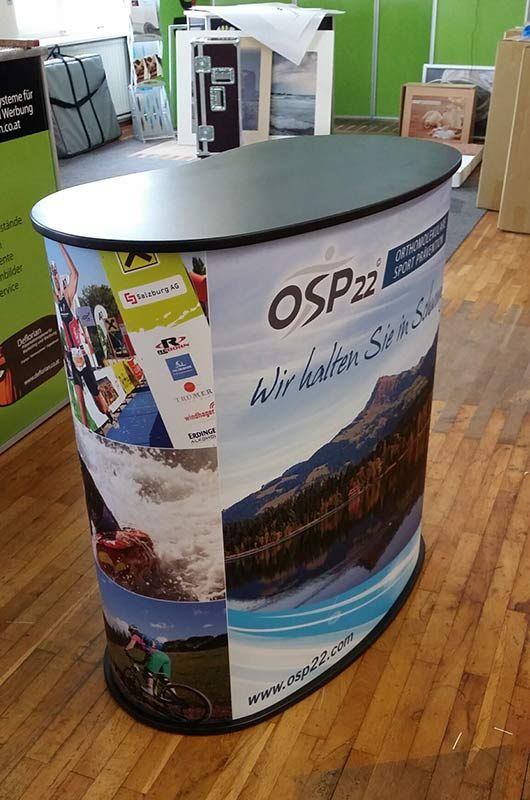 Präsentation des Messestands